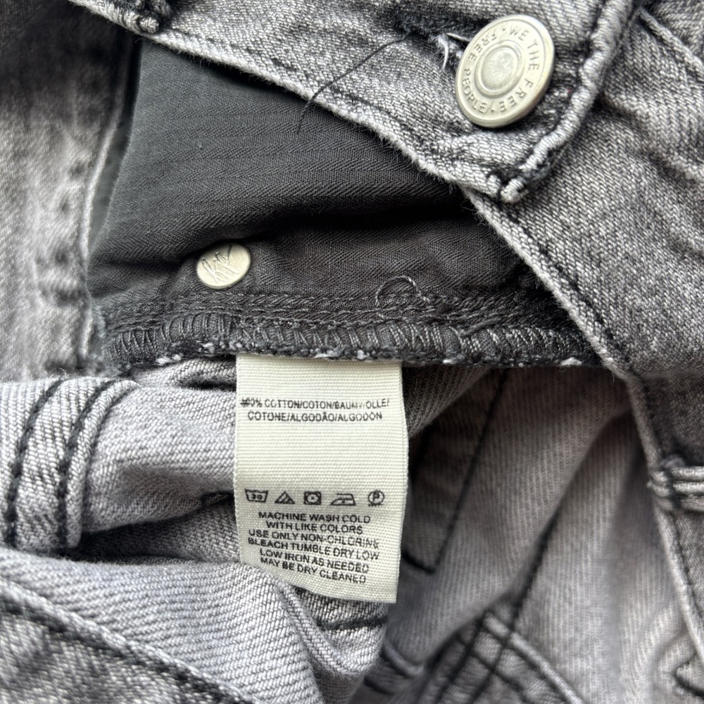 We The Free Free People Womens 31 Shorts Denim Grey Distressed Frayed Hem High - Picture 8 of 8